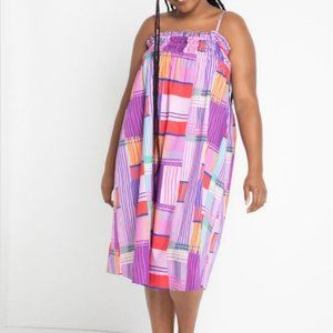 Eloquii Empire Gathered Midi Dress size 22 colorful!! plus size